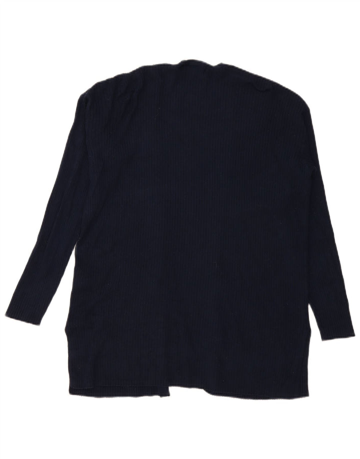 Marks & Spencer Dame Longline Cardigan Sweater UK 14 Medium Navy Blue