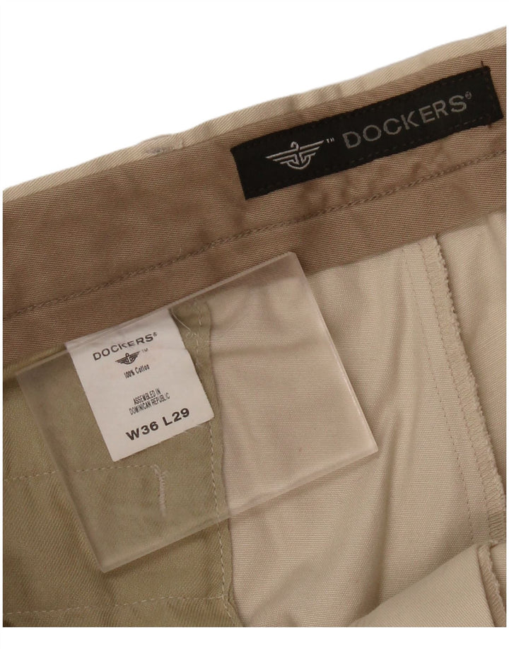 DOCKERS Mens Pegged Chino Trousers W36 L29 Beige Cotton