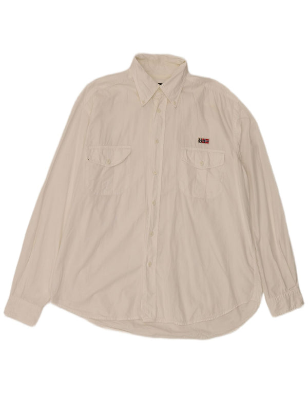 Napapijri Mens Shirt Large White Cotton