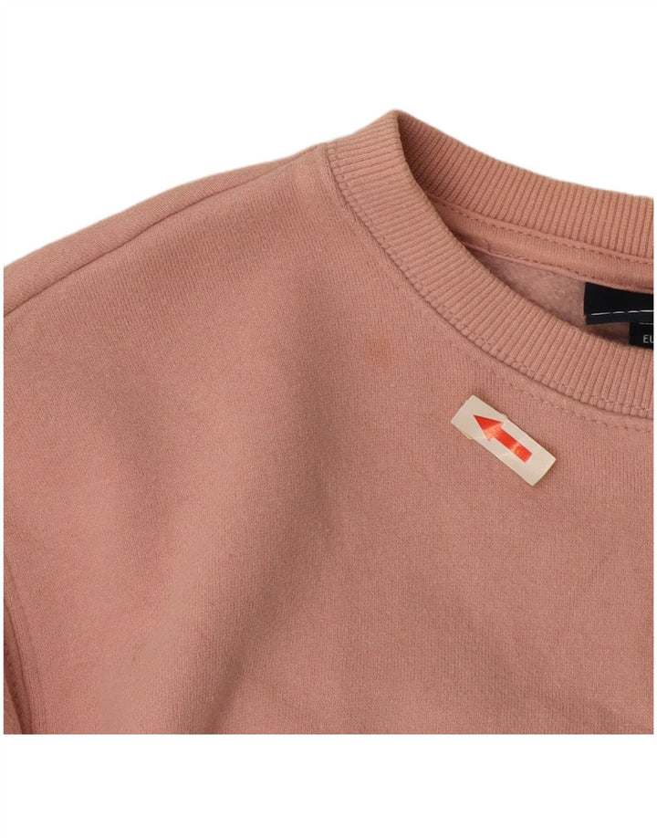 Ellesse Womens Oversized Sweatshirt Jumper UK 10 Small Pink Bomuld