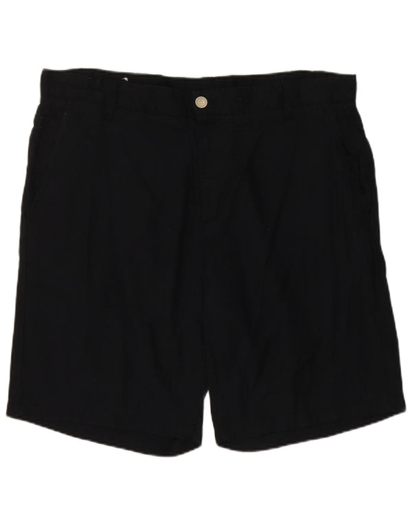 Zara Herre Chino Shorts EU 46 XL W36 Navy Blue Linen