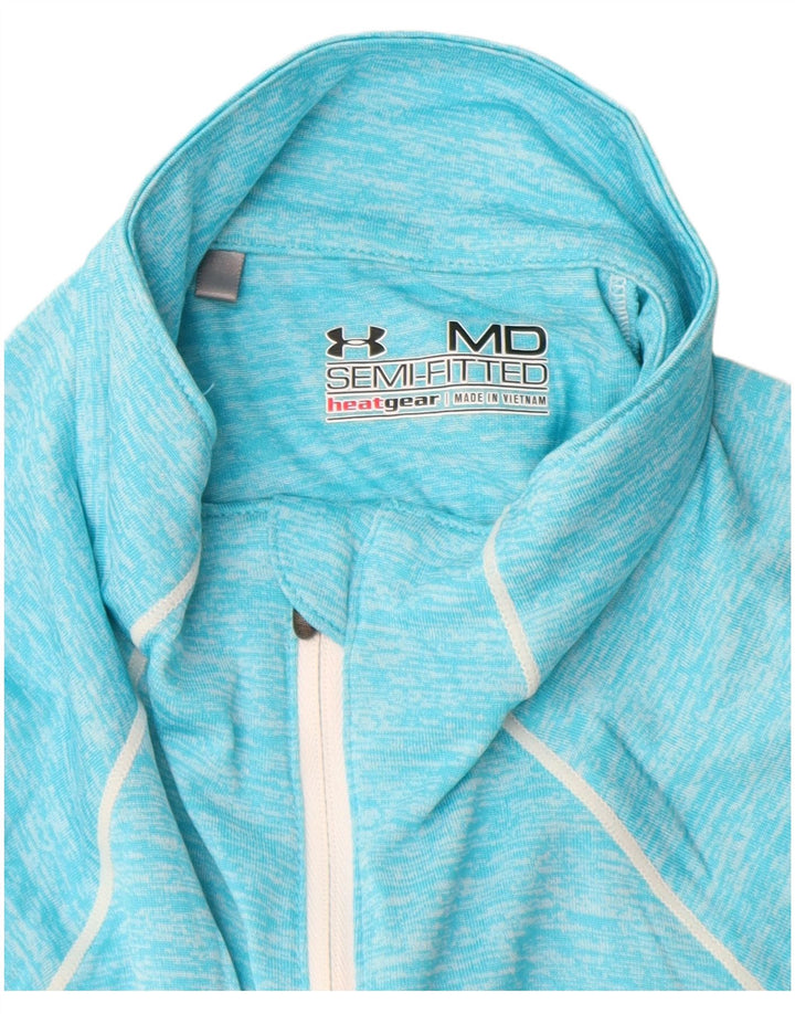 UNDER ARMOUR Dame Heat Gear Pullover Træningsdragt Top UK 12 Medium Blue