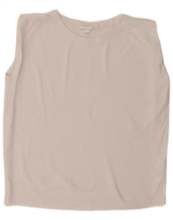 Cos Dame Oversized Vest Top UK 6 XS Hvid Bomuld