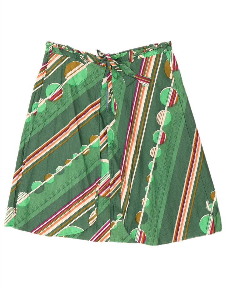 Vintage A-line nederdel til kvinder W30 Medium Grøn Geometrisk