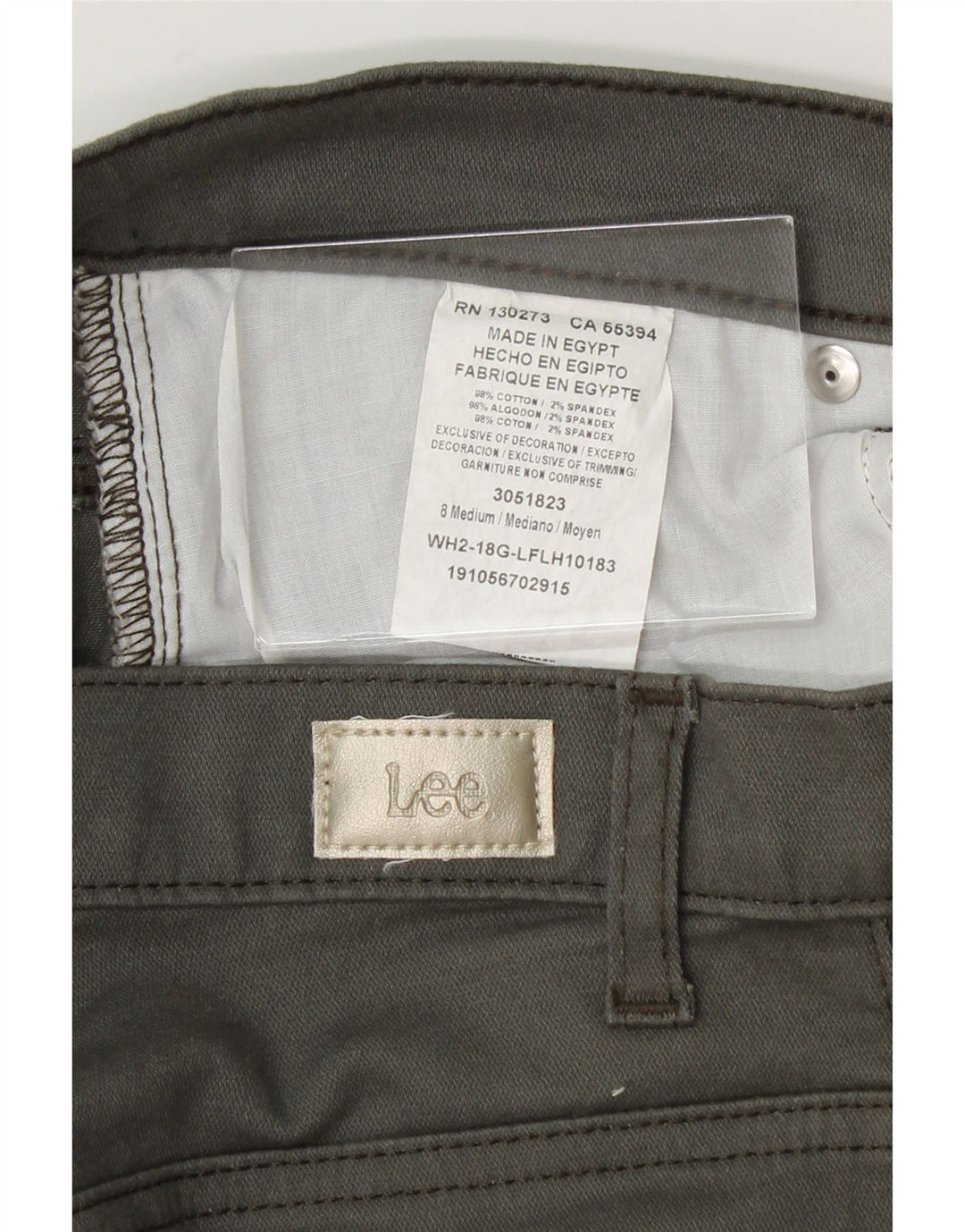 LEE Womens Mid Rise Straight Jeans US 8 Medium W30 L32 Khaki Cotton Vintage Lee and Second-Hand Lee from Messina Hembry 