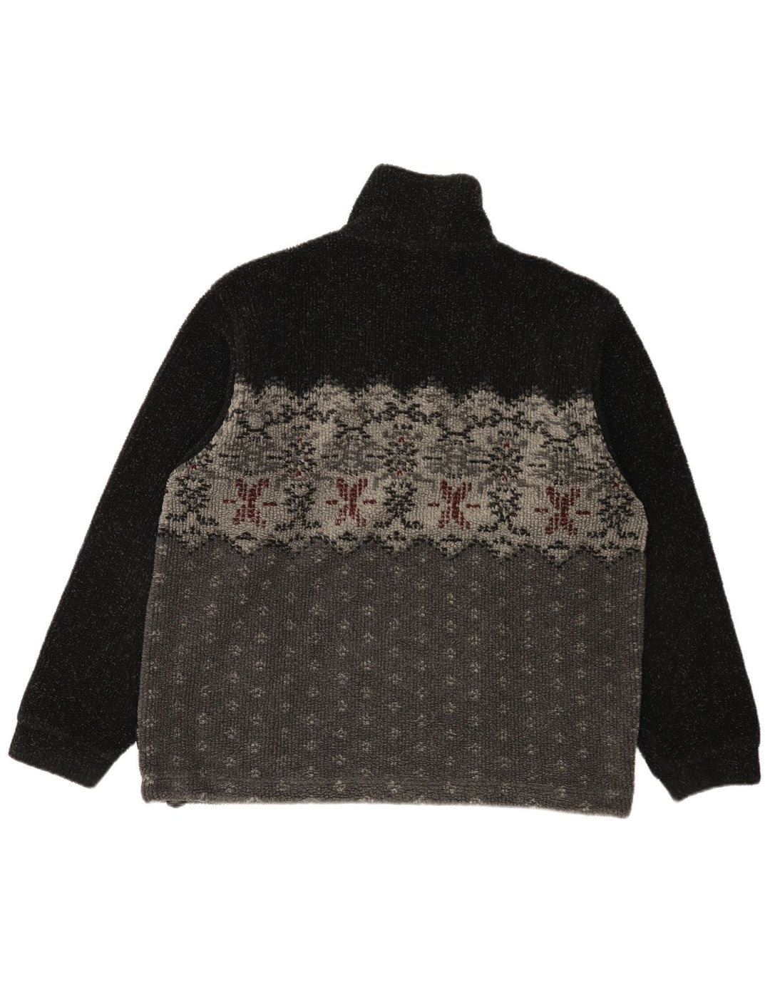 Colmar Fleece Jumper med lynlås til mænd Medium Black Fair Isle