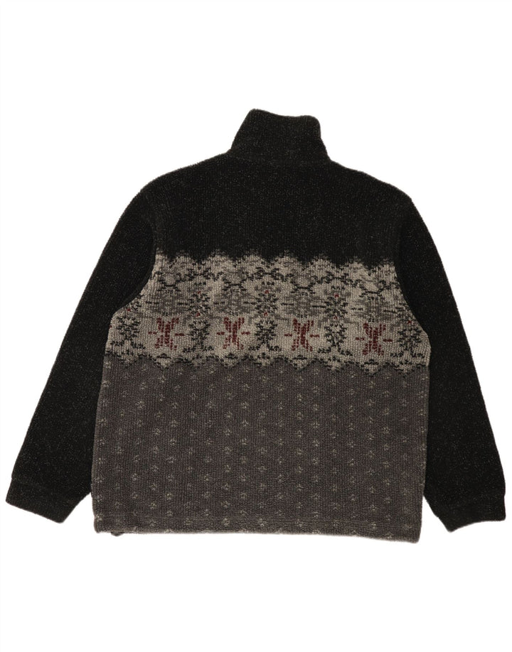 Colmar Fleece Jumper med lynlås til mænd Medium Black Fair Isle