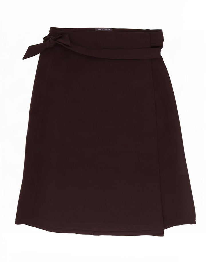Marks & Spencer Wrap-nederdel til kvinder UK 14 Large W32 Burgundy Polyester