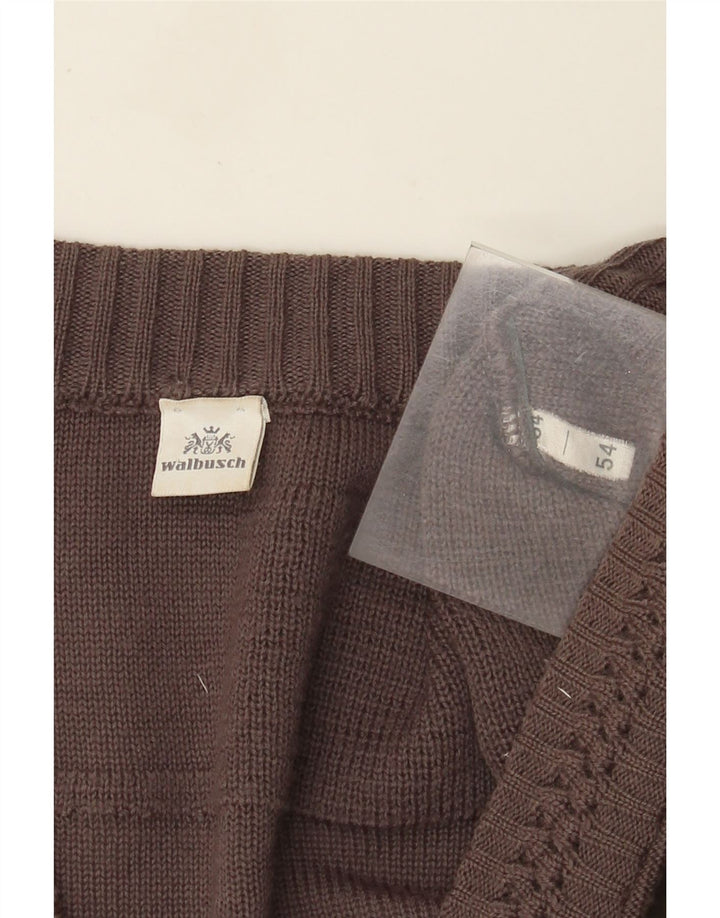 Walbusch Herre Cardigan Sweater IT 54 XL Grå Colourblock
