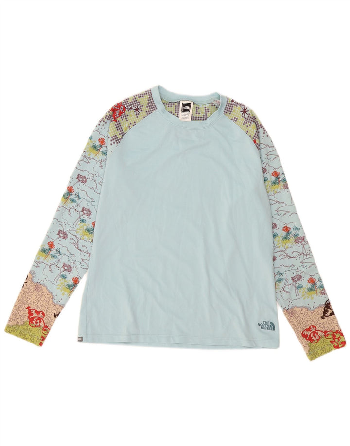 The North Face Dame Grafisk Top Langærmet UK 14 Medium Blue Polyester