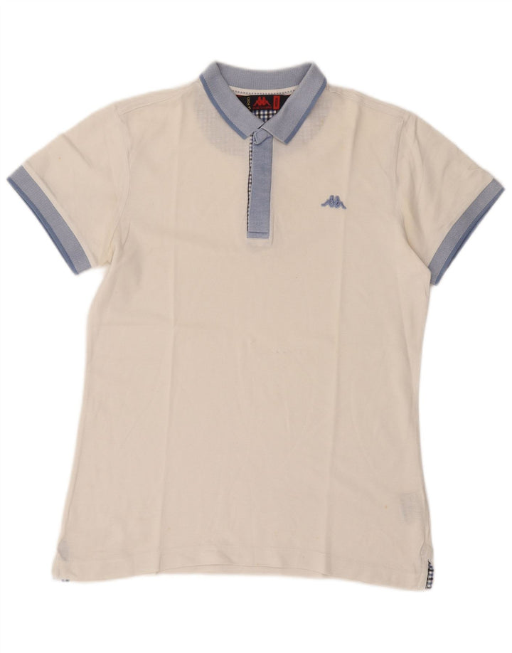 Kappa herre poloshirt Medium White Colourblock Bomuld