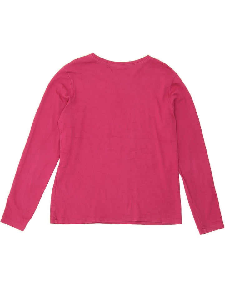 L.L.BEAN Womens Top Long Sleeve UK 14 Medium Pink Cotton Vintage L.L.Bean and Second-Hand L.L.Bean from Messina Hembry 