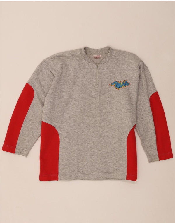 Stefanel Boys Grafisk Sweatshirt Jumper 10-11 år Grå Colourblock