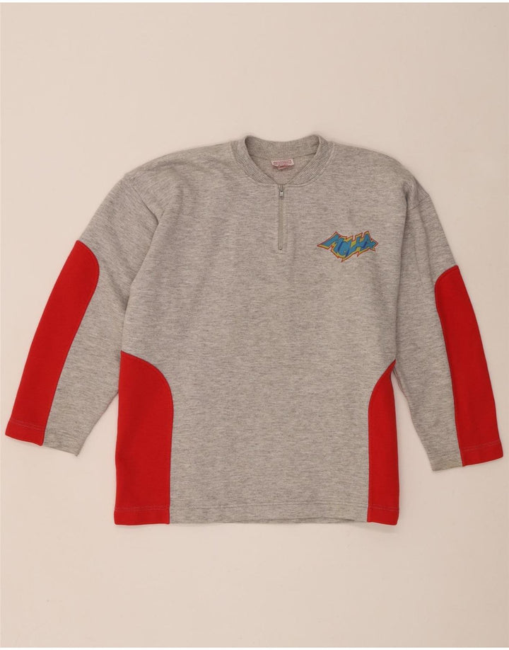 Stefanel Boys Grafisk Sweatshirt Jumper 10-11 år Grå Colourblock