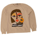 Zara Graphic Sweatshirt Jumper UK 10 Small Beige