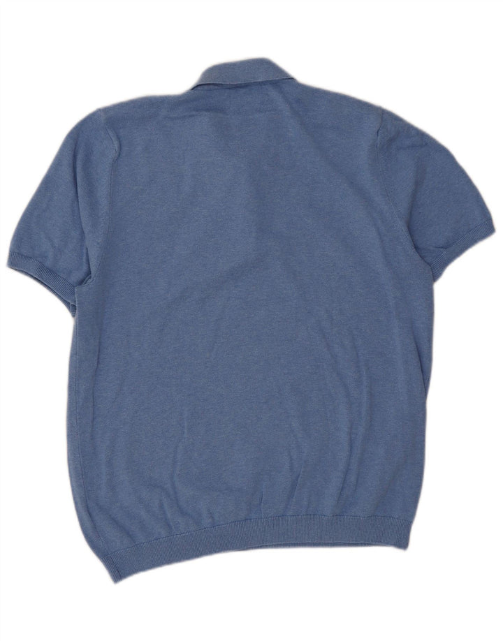 Marks & Spencer Herre Kortærmet Polo Neck Sweater Stor Blå