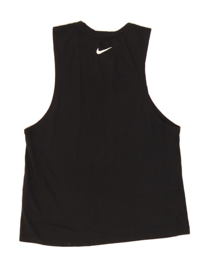 NIKE Mens Athletic Cut Graphic Vest Top Small Black Cotton Vintage Nike and Second-Hand Nike from Messina Hembry 