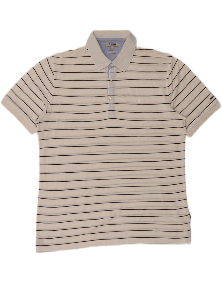 Geox Respira Herre Regular Fit Polo Shirt Stor hvid stribet