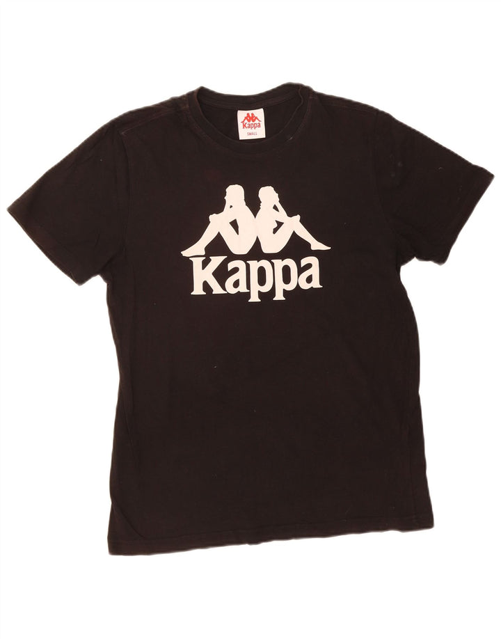 KAPPA Mens Graphic T-Shirt Top Small Black Cotton