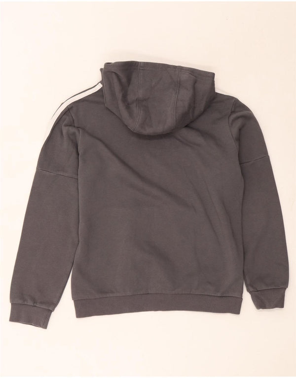 Adidas Drenge Three Stripes Grafisk Hoodie Jumper 11-12 år Grå Bomuld