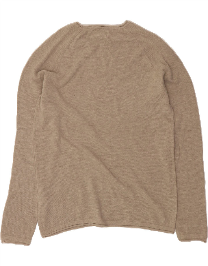 JACK & JONES Mens Crew Neck Jumper Sweater XL Beige Cotton Vintage Jack & Jones and Second-Hand Jack & Jones from Messina Hembry 