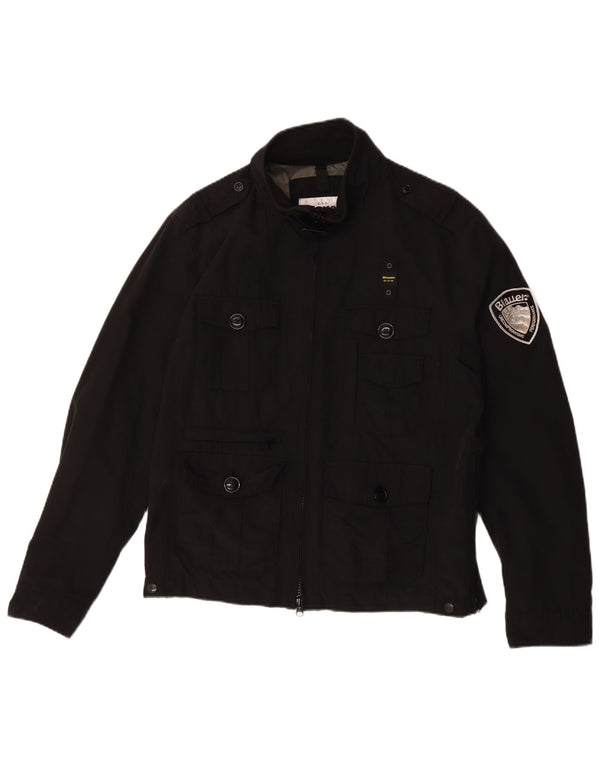 Blauer Herre Military Utility Jacket UK 42 XL Sort Bomuld