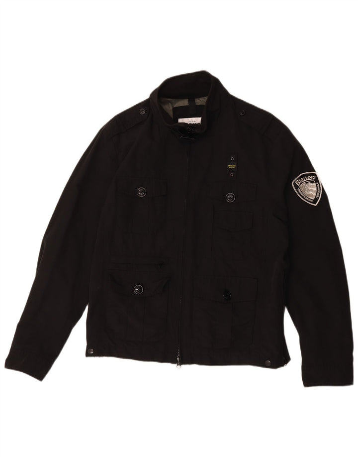Blauer Herre Military Utility Jacket UK 42 XL Sort Bomuld