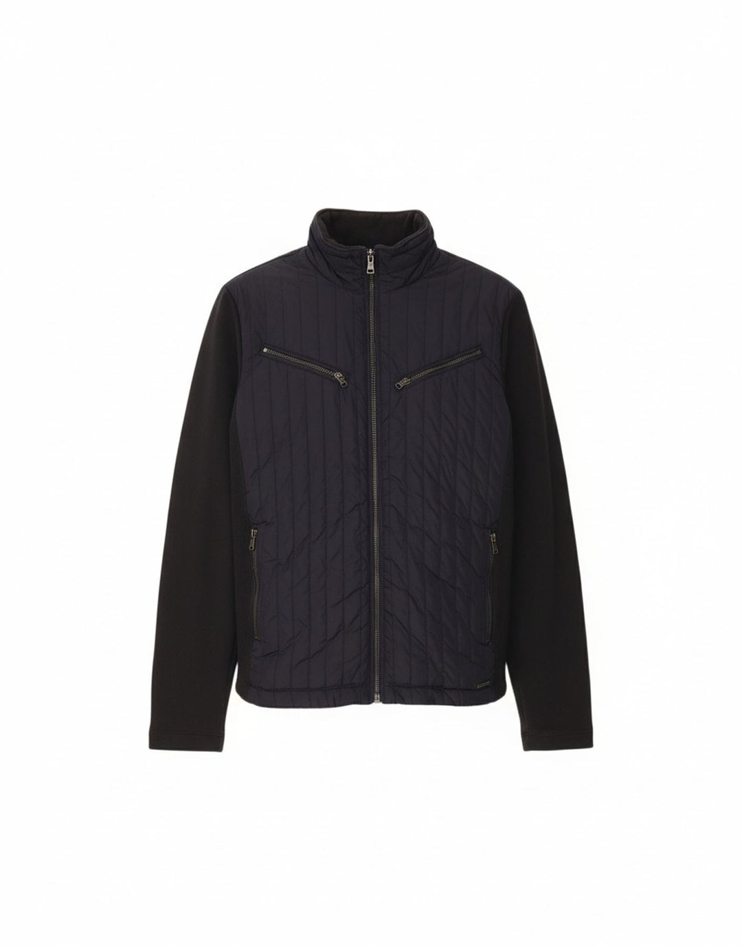 MICHAEL KORS Mens Bomber Jacket UK 36 Small Navy Blue Colourblock Cotton