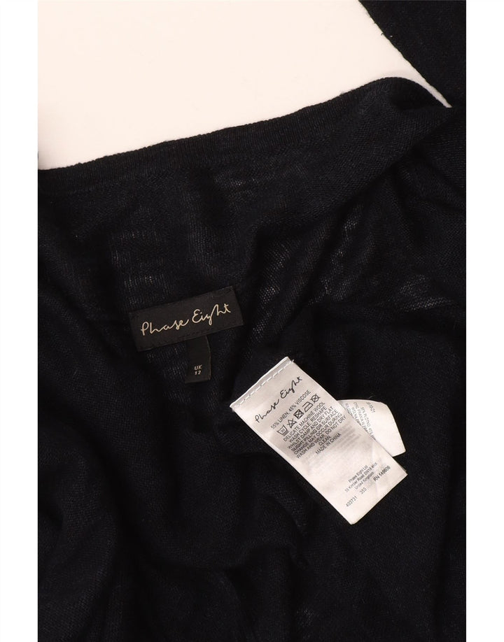 Phase Eight Womens Longline Open Cardigan Sweater UK 12 Medium Navy Blue