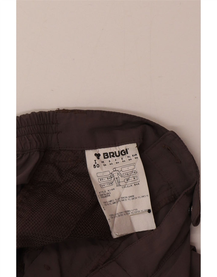 Brugi Straight Cargo bukser til mænd W34 L34 Grå polyamid