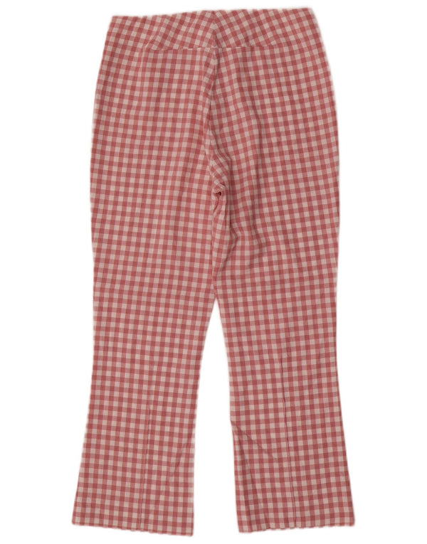 Zara Straight Cropped Bukser Medium W28 L25 Pink Check