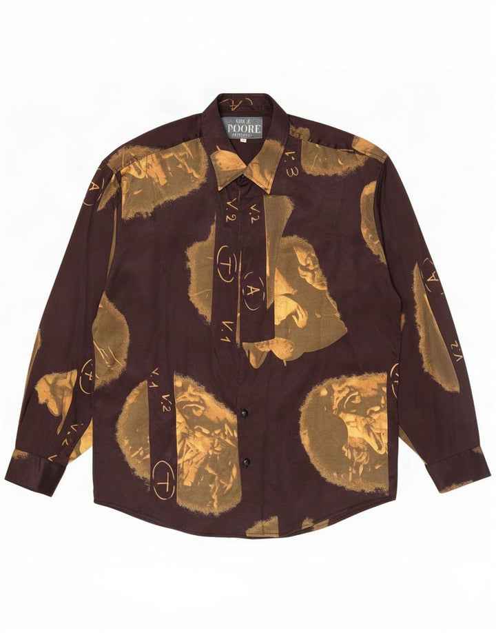 Vintage Herreskjorte Medium Brun Silke