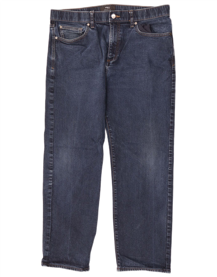 Marks & Spencer Straight Jeans til mænd W36 L28 Marineblå bomuld