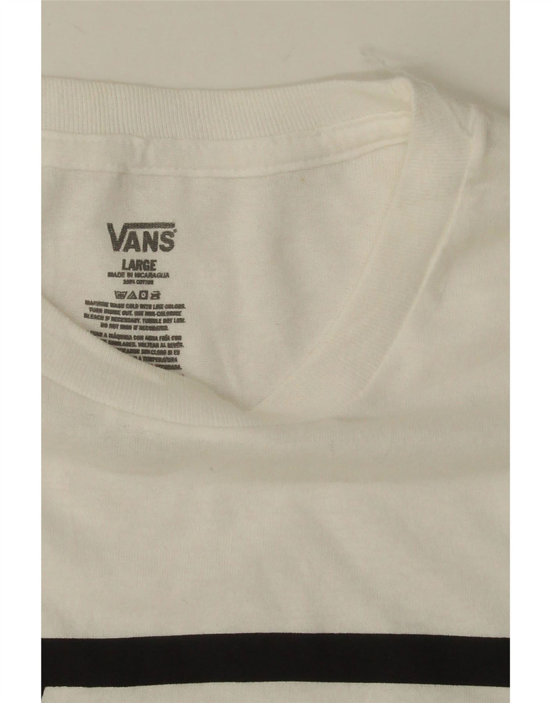 VANS Herre Grafisk T-Shirt Top Stor Hvid Bomuld