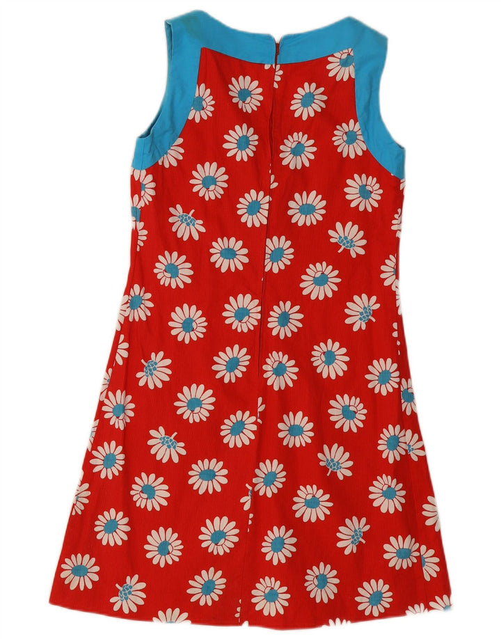 VINTAGE Womens Sleeveless A-Line Dress IT 44 Medium Red Floral