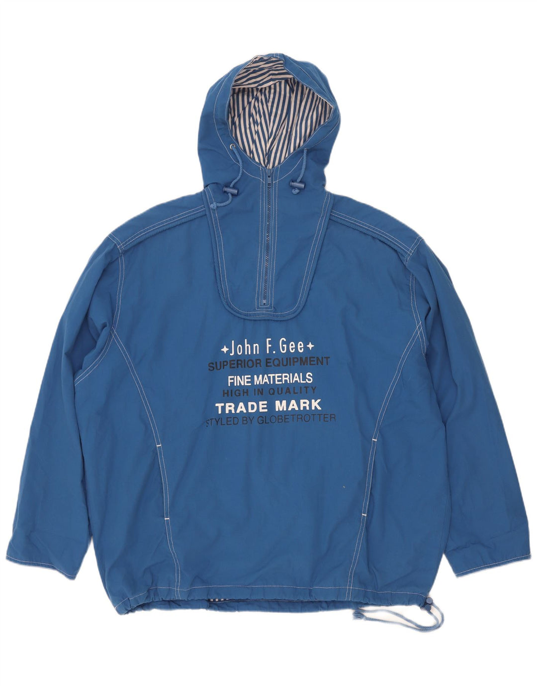 John F Gee Boys Oversized hættejakke grafisk anorakjakke 15-16 år Blå