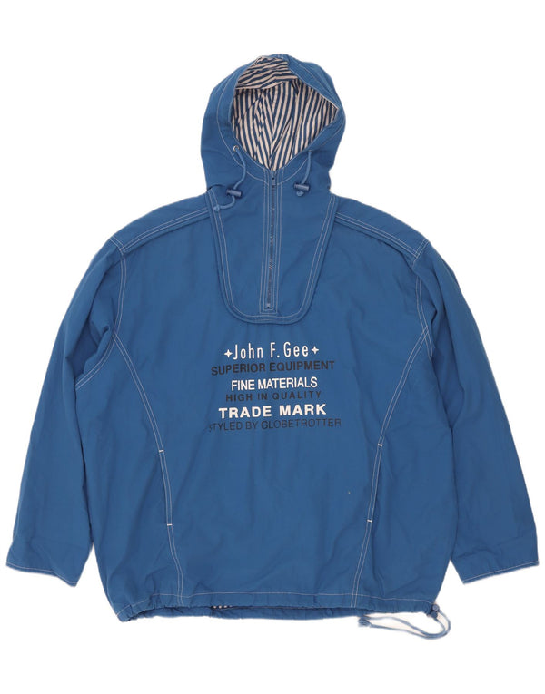 John F Gee Boys Oversized hættejakke grafisk anorakjakke 15-16 år Blå