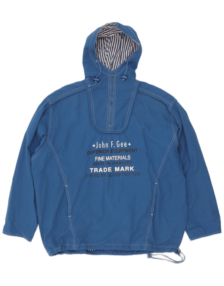 John F Gee Boys Oversized hættejakke grafisk anorakjakke 15-16 år Blå