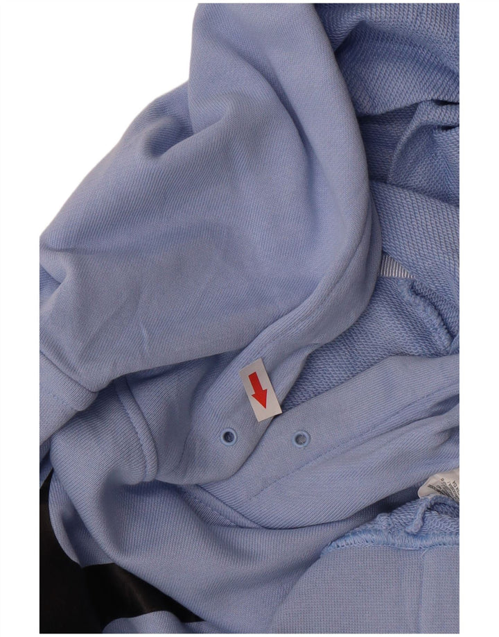 Nike Dame Crop Graphic Hoodie Jumper UK 14 Medium Blue Bomuld