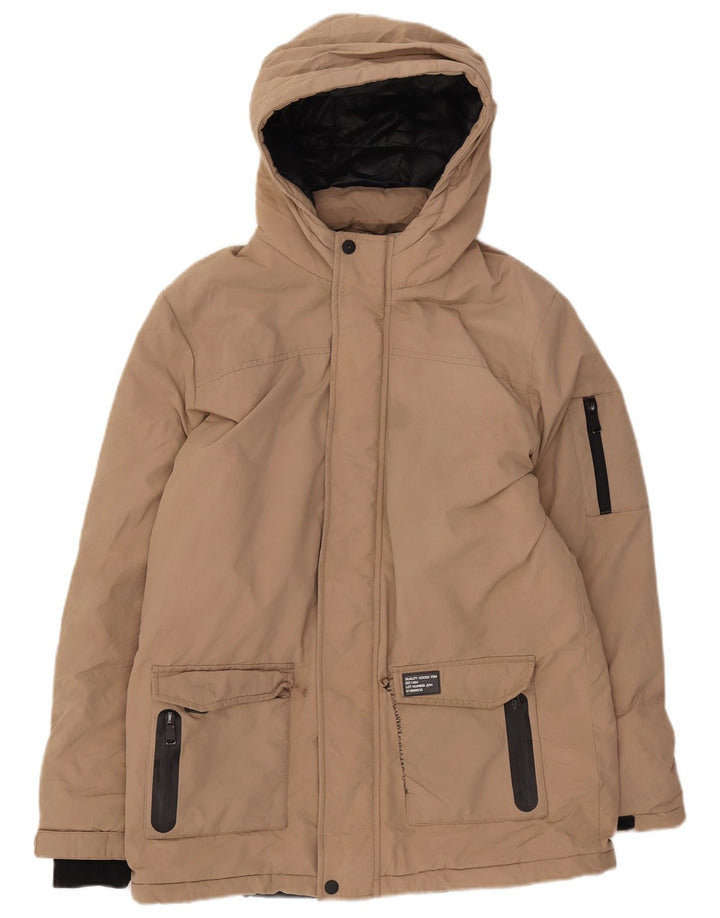 Marks & Spencer Boys Windbreaker-jakke med hætte 13-14 år Beige polyamid