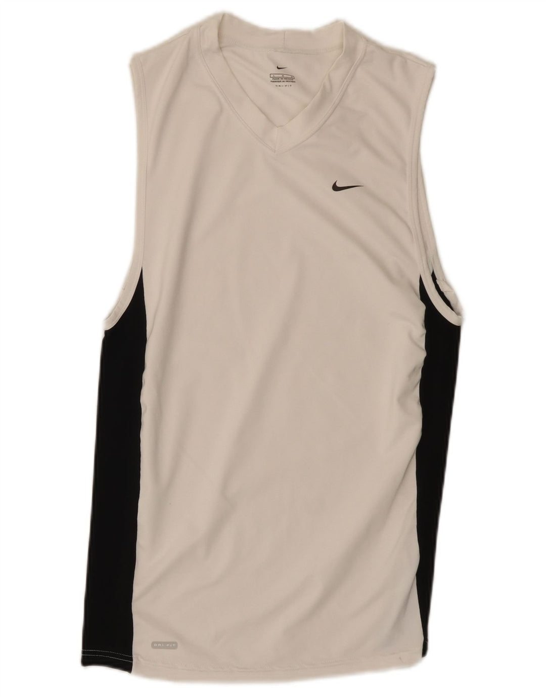 Nike Herre Dri Fit Vest Top Stor Hvid Colourblock Polyester
