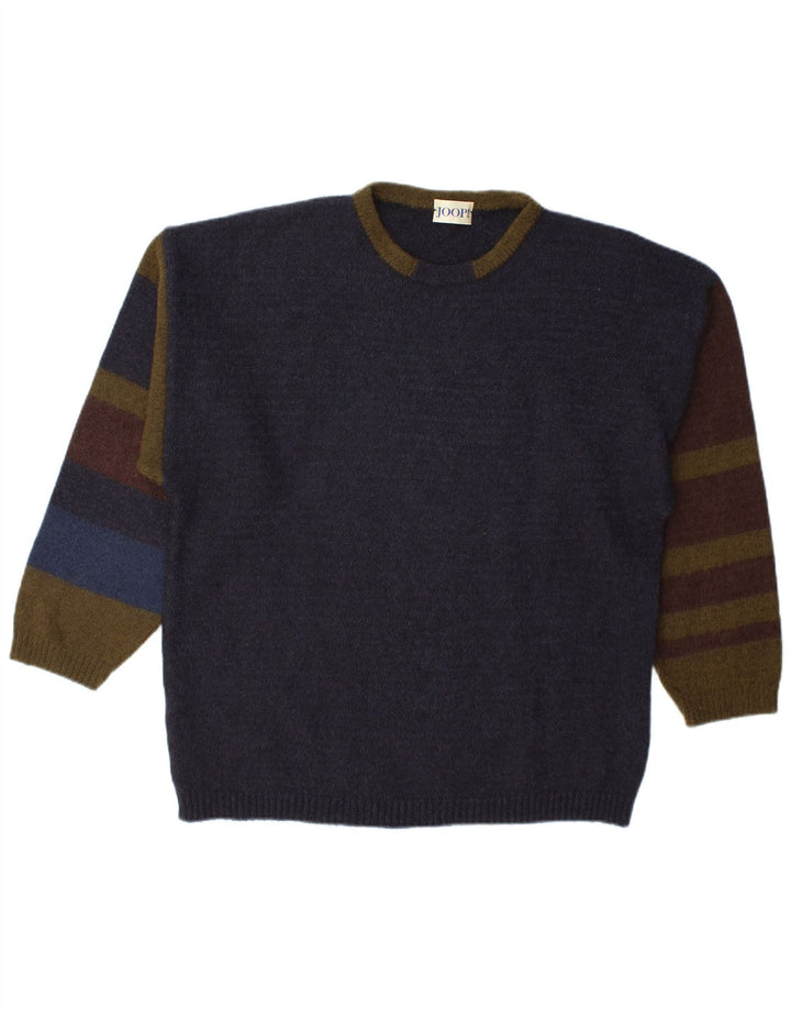 Joop Herre Crew Neck Jumper Sweater IT 52 Large Navy Blue Colourblock