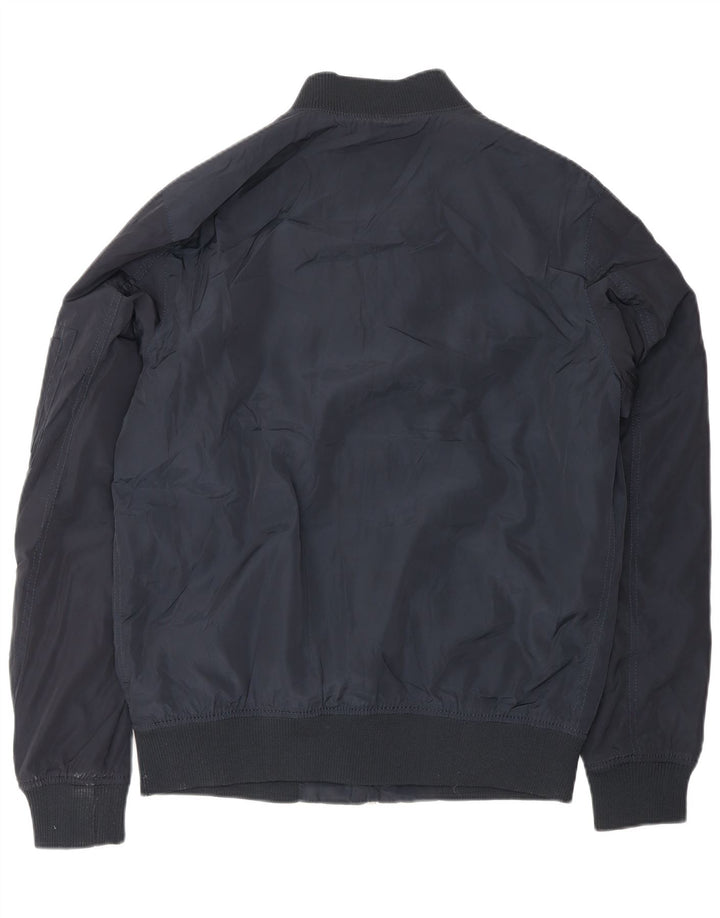 ZARA Bomberjakke til mænd UK 40 Large Navy Blue Polyester