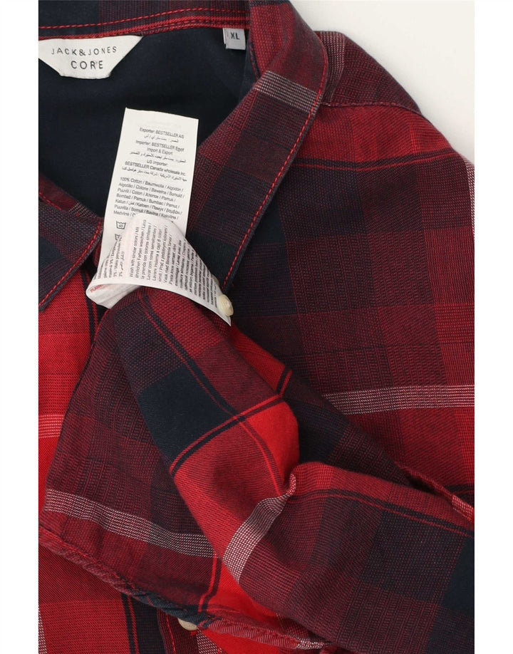 Jack & Jones Herre Core Flannel Shirt XL Rød Plaid Bomuld