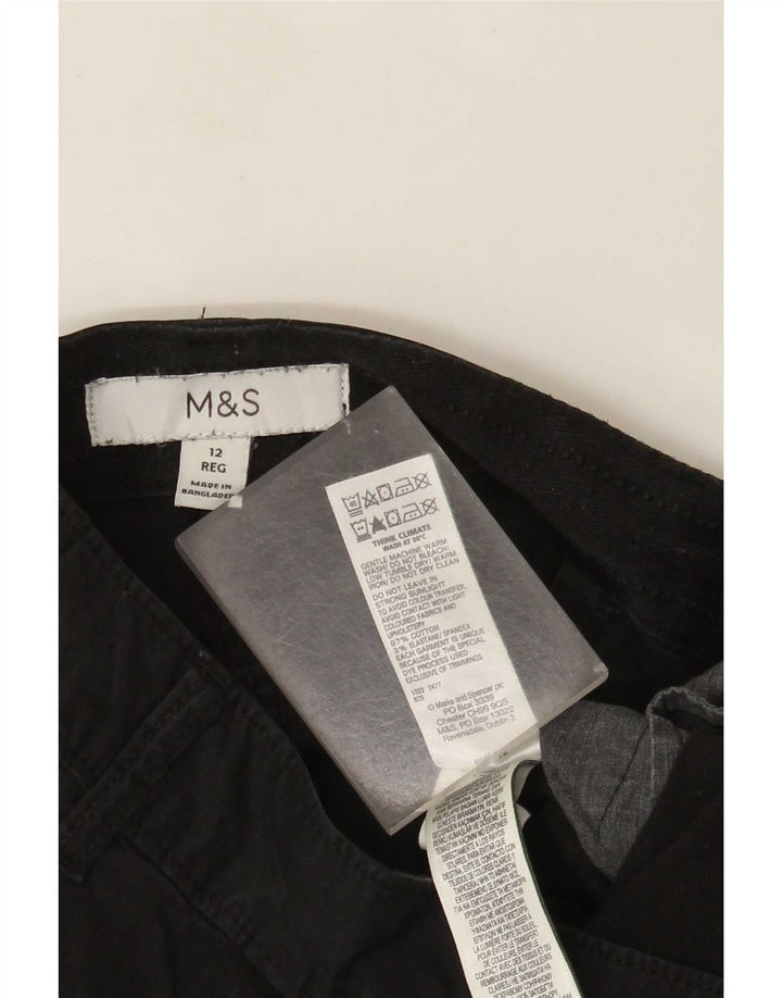 Marks & Spencer Lige Chinobukser til kvinder UK 12 MediumW32 L29 Sort