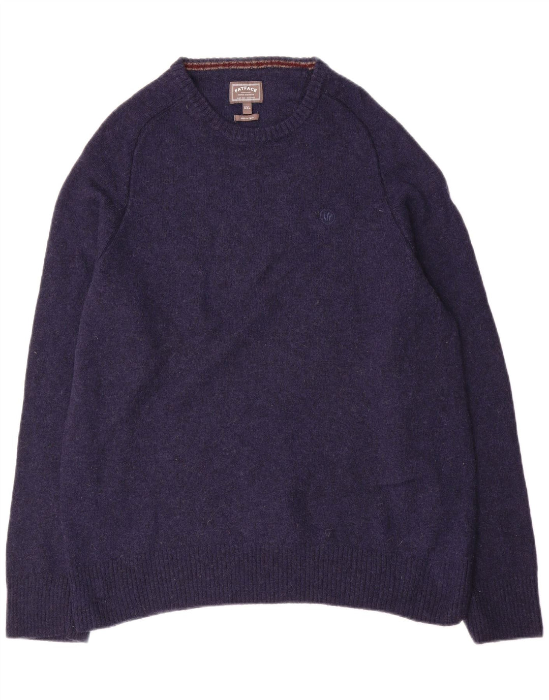 Fedt ansigt herre rund hals sweater 2XL marineblå uld