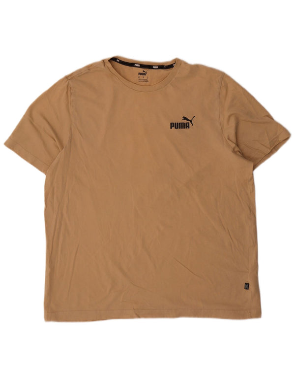 Puma Herre T-Shirt Top XL Beige Bomuld