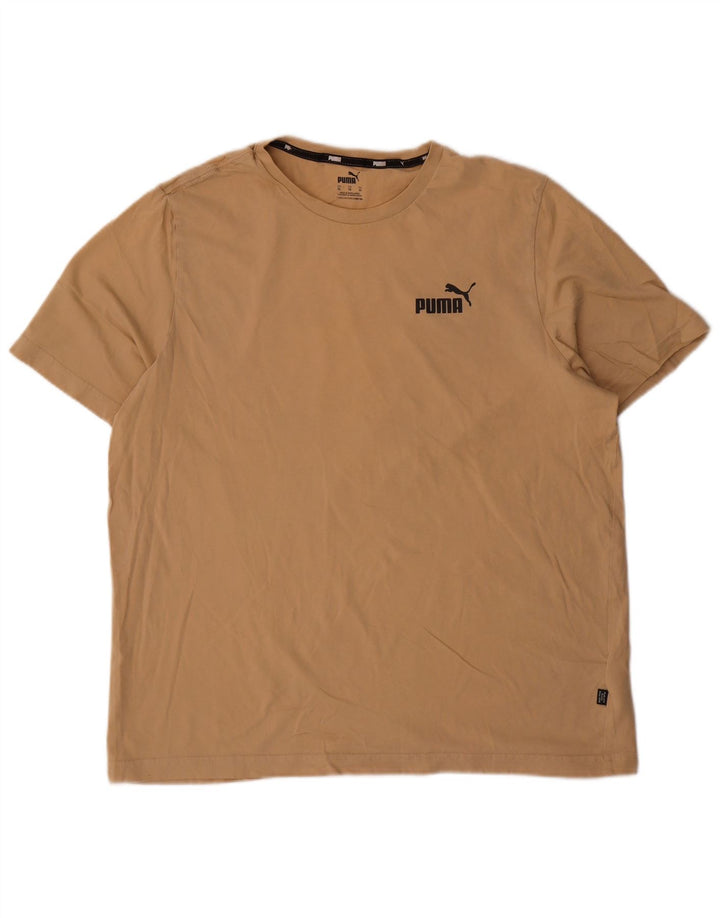 Puma Herre T-Shirt Top XL Beige Bomuld