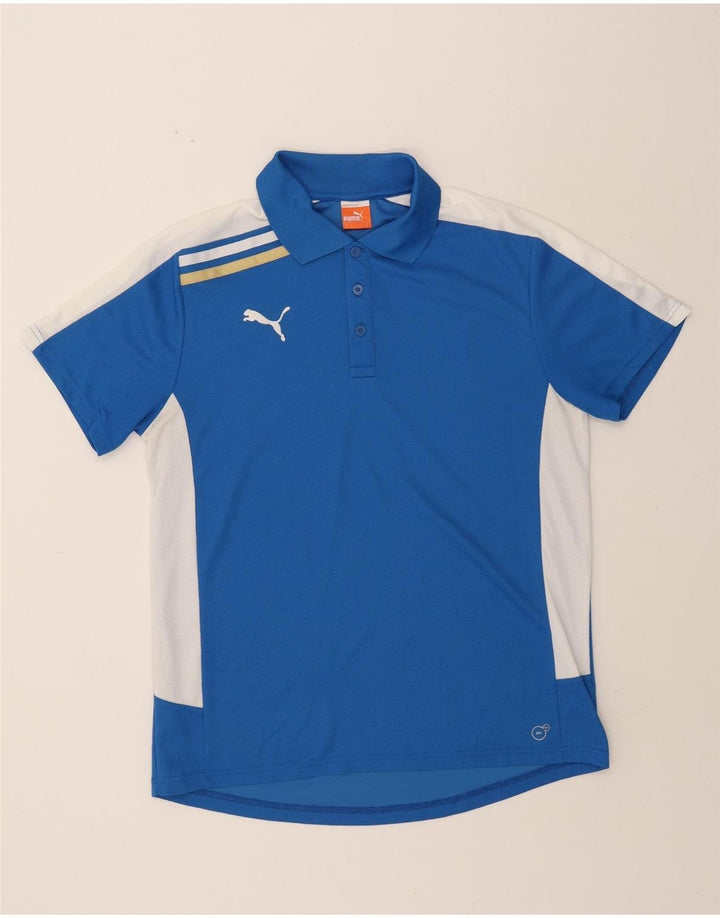 PUMA Mens Polo Shirt Large Blue Colourblock Polyester