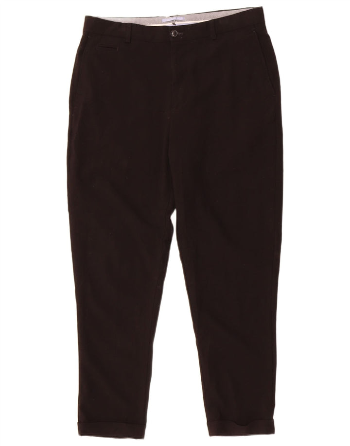 Zara Herre Slim Cropped Trousers EU 38 Small W30 L25 Black
